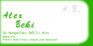 alex beki business card